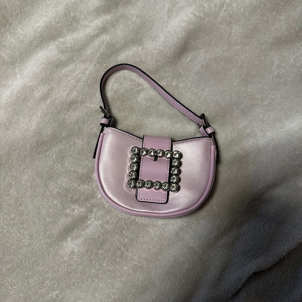 Aldo Light Pink Mini Bag with Rhinestone Buckle